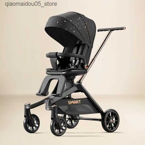 Strollers# High visibility portable baby stroller compact lightweight travel stroller suitable for infants and young children with 360 swinging seats Q240413
