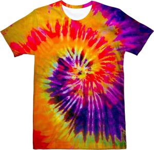 Unisex Retro Tie Dye t shirt for Men Women 70S 80S Hippies Senior TieDye Tee Tshirt 3d printing Vintage clothing 240402