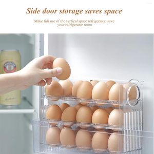 Aufbewahrung Flaschen Eierbox 3-layer Flip Kühlschrank Türhalter Tablett Küche Kühlschrank Food Stand Home Gadget