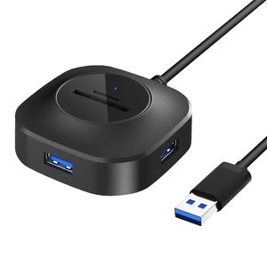 Splitter Läs U Disk Effektiv USB 3.0Hub USB 3.0 Memory Card SD / TF Card Reader 3 USB Ports USB 3.0Hub Cable Reader U Disk