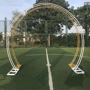 Decorative Plates Wedding Arch Party Backdrop Iron Stand Props Double Round Ring Frame Flower Door Decoration