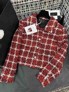 Women's Jackets designer 23 Autumn/Winter New CH Nanyou High Definition French Celebrity Style Elegant and Temperament Thick Plaid Short Coat U0F8