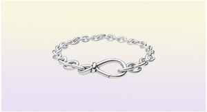 Kvinnor Fashion Chunky Infinity Knot Chain Armband 925 Sterling Silver Femme Jewelry Fit Beads Luxury Design Charm Armband Lady Gift With Original Box7751219