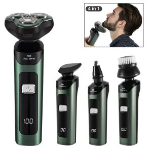 SHAVERS 4 I 1 Electric Shaver LCD Digital Display Threehead Floating Razor Rechargeble Smart Razor Waterproof Shaver Type Charge