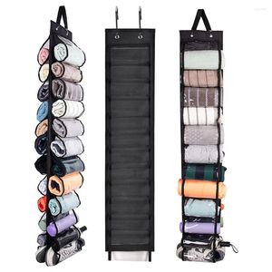 Storage Boxes 24-grid Hanging Pants Shoe Rack Durable Clothes Pouches For Socks Bras Space Saver Organization Closet Bedroom Home