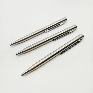 Edelstahl -Kugelschreiber.Kleiner rotierender Stift 10 cm Metalltasche Mini