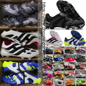 Skicka med Bag Quality Football Boots Accelerator Precision 2024 Elite Tongue Fold FG Soccer Shoes Bekväm träningsläder Mens 30th Football Cleats oss 6.5-11.5