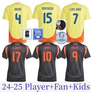 2024 Colombia James Football Jersey Fan 24-25 Colombia National Team Jersey Jersey Home and Away Player 2024 Copa America D Valoyes Arango C.Chucho Cuadrado Kids