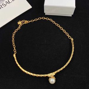 Fansijia Beauty Pearl O-shaped Chain Brass Material Necklace Fashion Small Design Temperament Trend Neckchain