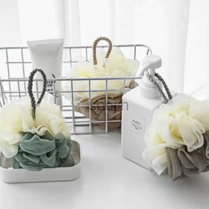 Bath Tools Accessories High Quality Bath Ball Mesh Cool Flower Bath Towel Body Cleaning Shower Wash Sponge Brush Scrubber Bathroom Accessories 240413