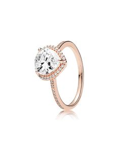 18 -karatowy Rose Gold łz łza kropla CZ Diamentowe Pierścień Oryginalne pudełko na 925 srebrne pierścienie dla kobiet dla kobiet biżuteria na prezent ślubną2427436