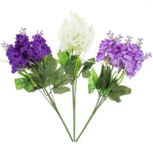 Decorative Flowers 3 Pcs Hyacinth Lavender Festival Artificial DIY Arrangement Decor Household