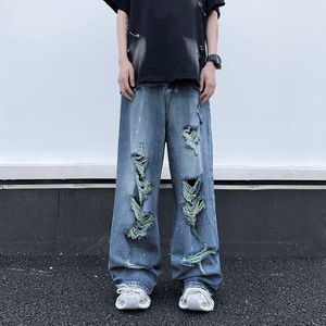 Quality Summer Men's Ripped Jeans with Wide Legs and Loose Pants NK8072 P60