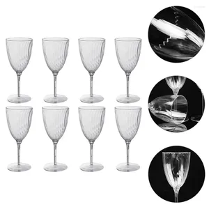 Disposable Cups Straws 8pcs 240ml Plastic Margarita Glasses One-ff Drinking Goblet Red Cup Champagne