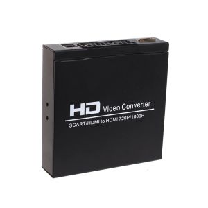 Connectors Scart till HDMicompatible Converter Coaxia Audio Video Converter HD Video Converter för HDTV DVD Game Console Setbox Player