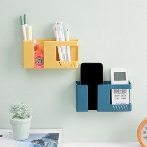 Hooks Punch Free Wall Mounted Storage Box Mobile Phone Plug Holder Charging Bedroom Sundry Kitchen Bathroom Accessories Organizer