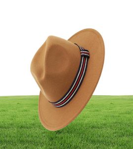 Vintage Sade Erkek Kadın Caz Fedora Şapkaları Siyah Disket Caz Çizgili Grup Yün Kuşak Panama Sunhat Unisex Gambler Hat3766171