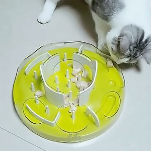 Pet Dog Cat Food Slow Fearer Jungle Design Puppy Anti Slip Treat Dispensing Toy Bowl Puzzle Slow Fearer Tray Pets Supplies