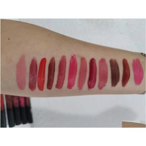 Dudak Parlaklığı 12 PCS 1 KY Mat Sıvı Ruj Kiti Uzun Kalıcı Temel Makyaj Lipgloss Seti Yapışmaz Bardak Damla Teslimat Sağlık Güzel Dhrgl