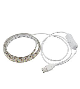 USB 5V LED -Streifen 5050 TV -Hintergrundbeleuchtung 60LEDSM WHITE Weißes USB -Kabel mit Schalterstreifen Set6607901