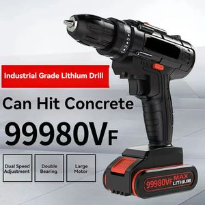 12V Cordless Impact Electric Drill Rechargeable Screwdriver Lithium Battery Household Multifunction 2 Speed Power Tool 240402