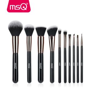 Kits MSQ 10st Rose Gold/Balck Professional Makeup Brushes Set Powder Foundation concealer Cheek Shader Make Up Tools Kit