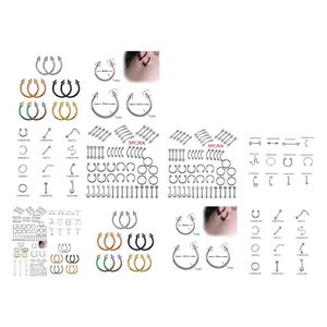 Nose Rings Studs Fashion Stainless Steel Horseshoe Fake Ring C Clip Lip Piercing Stud Hoop For Women Men Barbell Drop Delivery Je J Ote8R