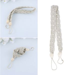 2 PCS Braided Curtain Tiebacks Drapery Holdback Rope Window Curtains Buckle Bohemian