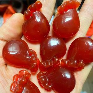 Anhänger Halsketten Natural Chalcedon Money Bag Rot großes glückliches Achat Großhandel