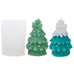 Baking Moulds Christmas Tree Bowknot Silicone Mold Unique Plasters Ornaments Holiday Decorations Resin Molds DIY