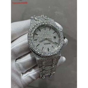 VVS Moissanite Mens Nowa wersja zegarki Automatyczne Sier Diamonds Pass Test T Op Quality ETA Ruch 904L Stal nierdzewna śliste Sapphire Watch Waterproof