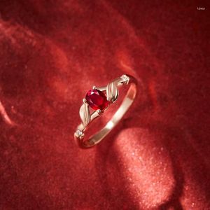 Cluster Rings Original Design Silver Diamond Ruby Ladies Ring Justerbar Elegant Glamour Premium Wedding Engagement Luxury Jewelry