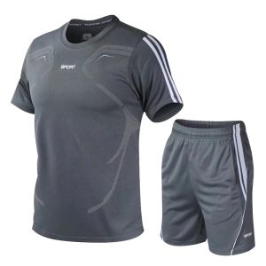 Szorty Summer Hot Sport Suit Plus Size Zestaw biegania sucha sucha sucha sali gym koszula krótkie rękawie +gimnastyczne szorty