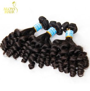 3PCS LOT UNPRETRESE RAW PERUGIAN Aunty Funmi Human Hair Weave Spiral Spiral Romance Loose Curls Remy Hair Extensions Doubl7602347