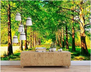壁紙3D壁紙カスタムポー壁画美しい景色の木が並ぶパースルーム装飾絵画壁壁3 d