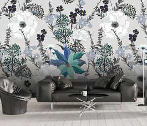 壁紙カスタムトロピカル植物花壁画の風景背景リビングルームの壁画PO紙の家の装飾
