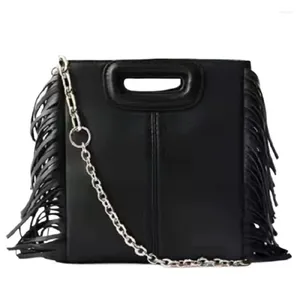 Drawstring Woman Shoulder Bag Gold dragkedja hink Kvinnlig crossbody för tjejhandväska Lady Messenger Tassel Women's Sac En huvudsaklig