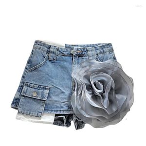 Gonne gonna floreale in denim in fila per donna 2024 Summer Saled out vintage A-line e tessuti in moda hip-hip