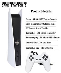 Game Station 5 USB Wired Video Console With 200 Classic Games 8 Bit GS5 TV Consola Retro Handheld Game Player AV Output4130007