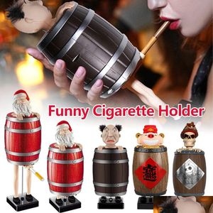 Nyhetsartiklar Matic Cigarette Boxes Strange Uncle Santa Claus Dispenser Storage Case Xmas Gift till julhem Drop Delivery DHBZ3