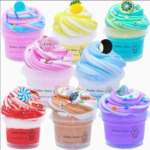 1PCS Conjunto de lama colorido Diy Twocolor Slime Sress Releal Toy Novel