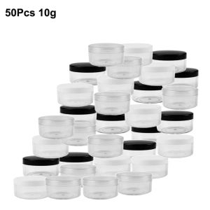 Cień 50pcs/SETS Pusta plastikowa kosmetyczna makijaż Jar Pots 10 g butelki do cieni do cieni do cieni do warg kontener