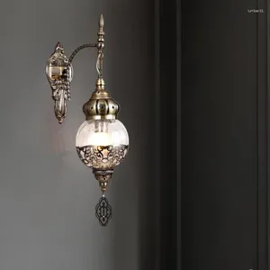 Lampa ścienna Osmomana retro egzotyczna jadalnia dekoracyjna turecka pusta lód pęknięty lekka galwaniczna metalowa kinkiet