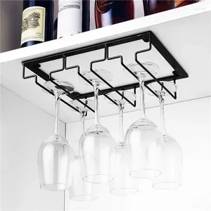 Hooks Wine Glasses Holder Bartender Stemware Hanging Rack Under Cabinet Organizer Glass Goblet Iron Bar Tool