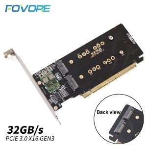 Cards PCIE 3.0 x16 to 4Port M.2 NVME SSD Adapter Raid Card VROC PCIE Riser Card Support 2230 2242 2260 2280 M2 NVME AHCI SSD for PC
