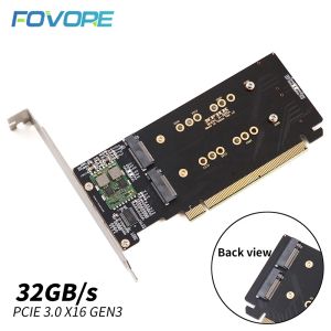 CARDS PCIE 3.0 X16 till 4Port M.2 NVME SSD Adapter RAID Card VROC PCIe Riser Card Support 2230 2242 2260 2280 M2 NVME AHCI SSD för PC