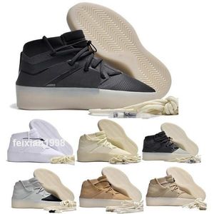 FOG Athletics I Mens Basketball Shoes Top Top Fear of God Cream White Carbon Sesame Suede Gray 2024 Designer Sneakers Size 7 - 12