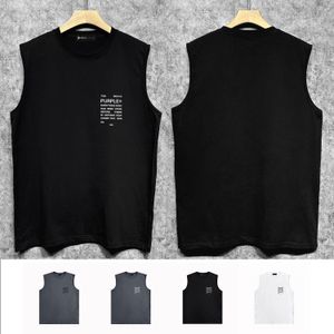 2024 Nowy kamizelka męska Undershirt Bpur065 Plain Text Front Print Kamizelka kamizelka kamizelki R84W80 T-shirt bez rękawów Summer Loose Crewneck Fashion Sports Fitness Top