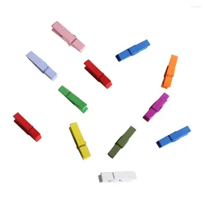 Ramar 12st Solid Color Wood Clips Mini Magnetic Po Paper Clamp Kyl Magnet Memo (Random Color)