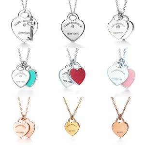 Collana di nuovo designer amore a forma di cuore Collana di gioielli alla moda per gli orecchini in argento dorato regali di fidanzamento del matrimonio s925tiff-ancy collane PE J66L#